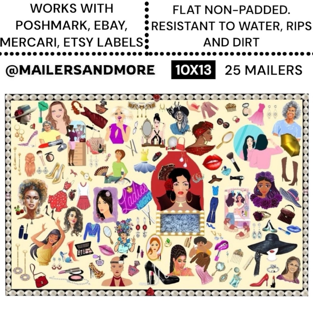 25 10X13 Poly Mailers Fashion Makeup Girls Ladies Night Flat PRICE IS FIRM - Picture 3 of 15